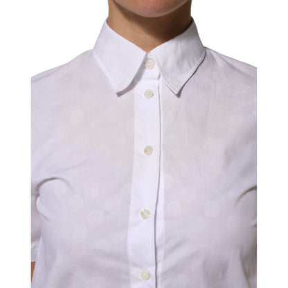 Dolce & Gabbana White Collared Short Sleeve Polo Shirt Top