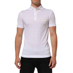Dolce & Gabbana White Collared Short Sleeves Polo T-shirt with classic collar and button closure, perfect for a stylish, casual look.