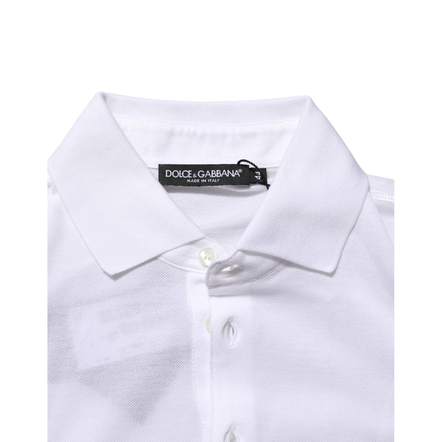 Dolce & Gabbana White Collared Short Sleeves Polo T-shirt