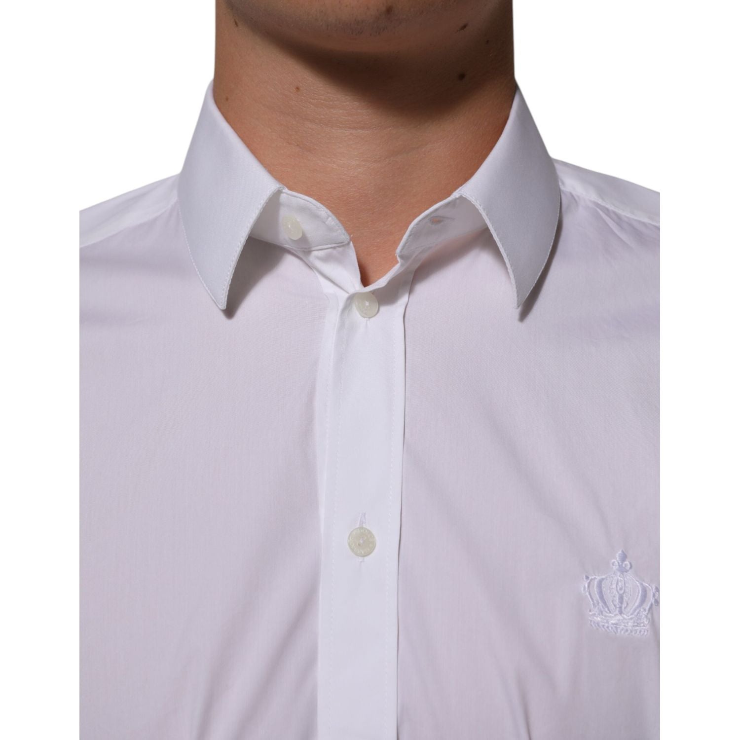 Dolce & Gabbana White Cotton MARTINI Formal Men Dress Shirt