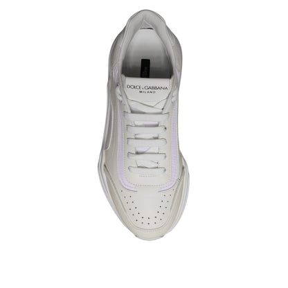 Dolce & Gabbana White Daymaster Low Top Sneakers Shoes with lace-up closure, logo details, crafted from calf leather and nylon.