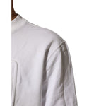 Dolce & Gabbana White Embossed Logo Men Sweatshirt Sweater with ribbed hem, close-up view.