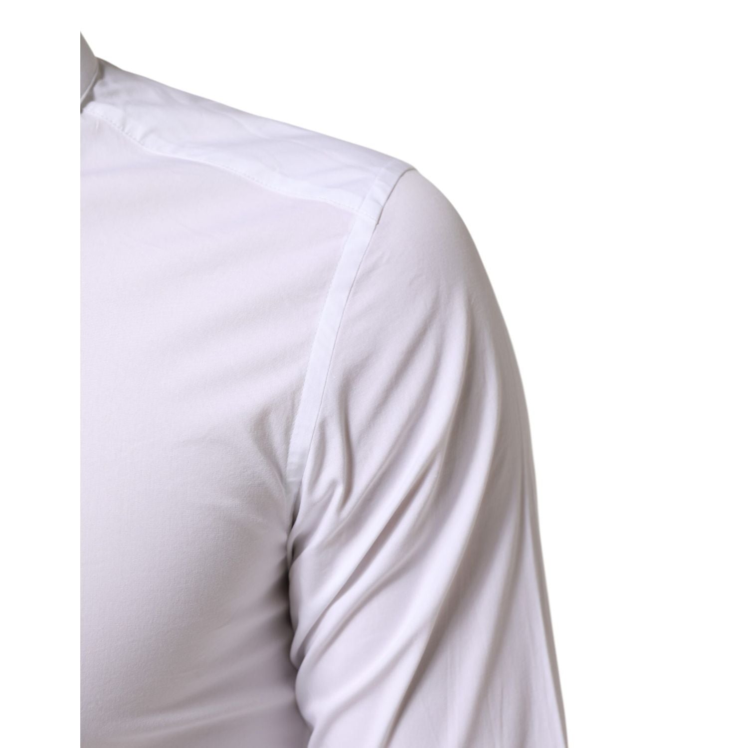 Dolce & Gabbana White GOLD Cotton Long Sleeves Dress Men Shirt