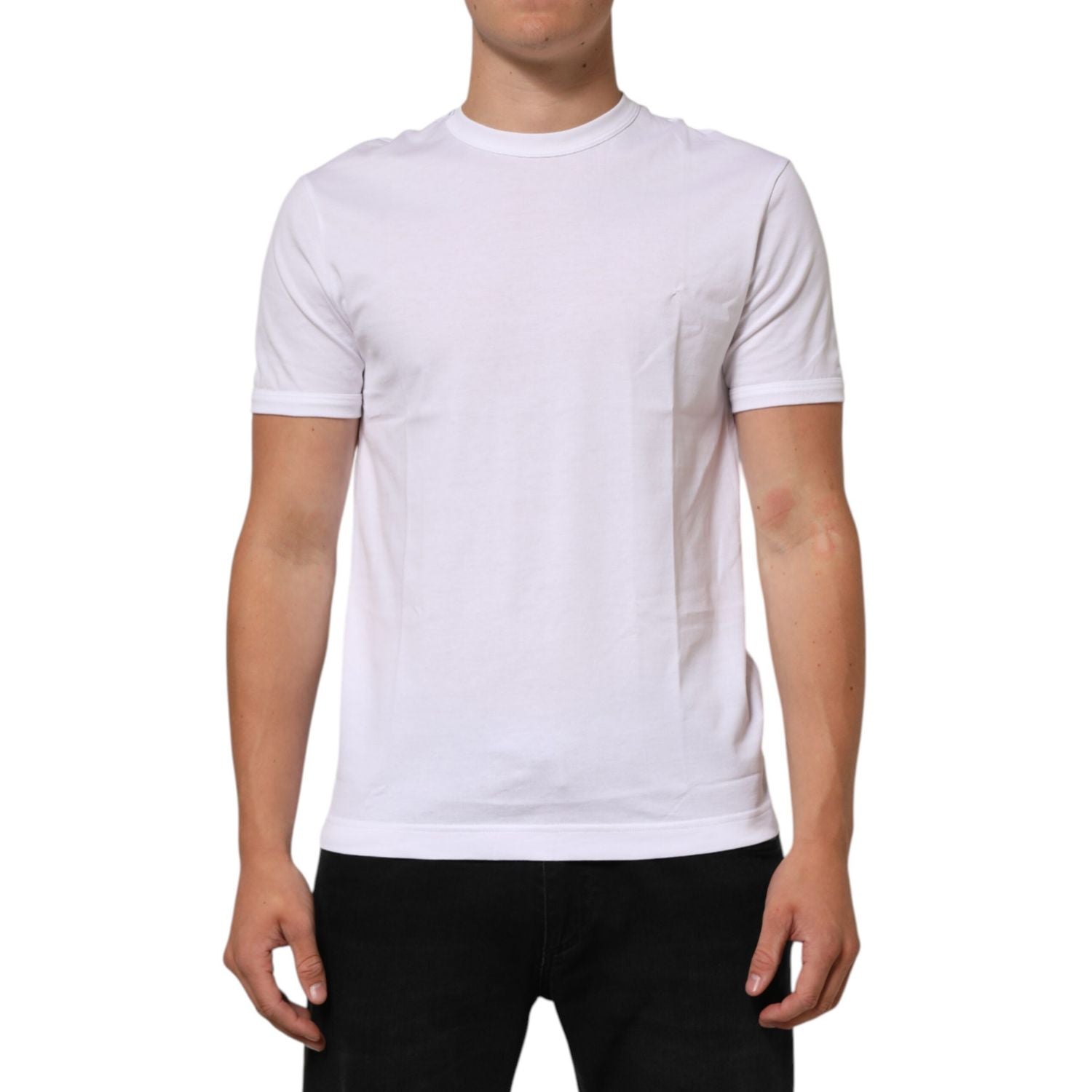 Dolce & Gabbana White Goodluck 2021 Cotton Crew Neck  T-shirt