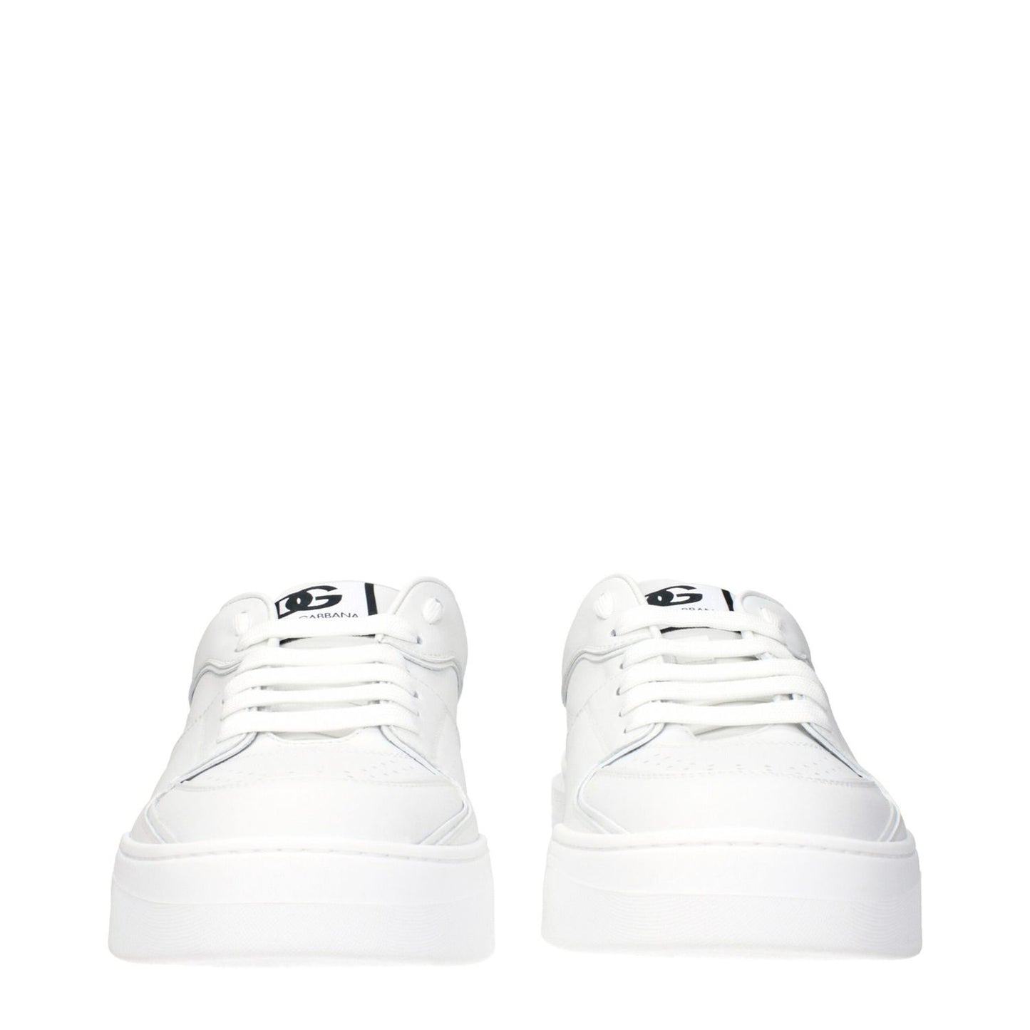 Dolce & Gabbana White Leather Low Top Sneakers