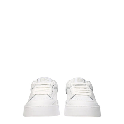 Dolce & Gabbana White Leather Low Tops