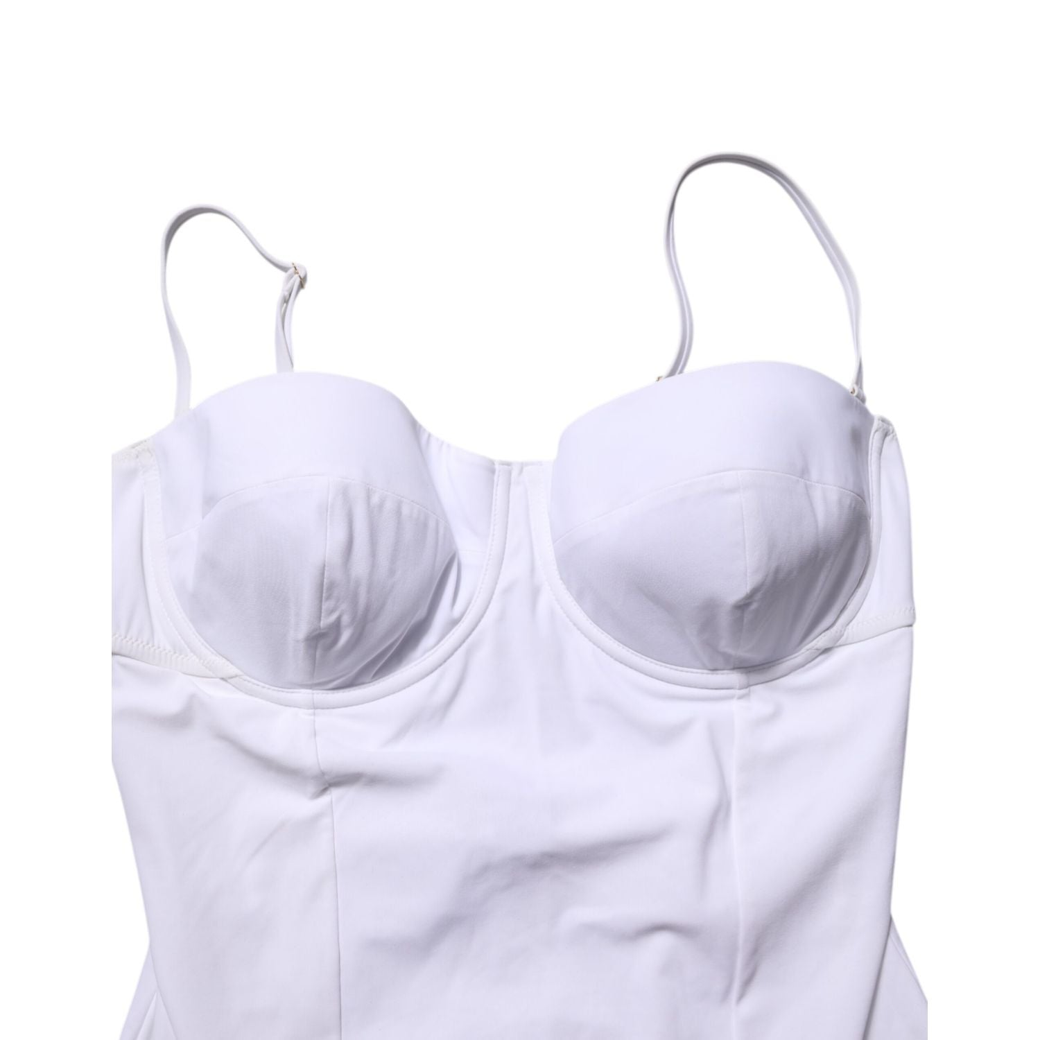 Dolce & Gabbana White Padded Balconette One Piece Swimwear