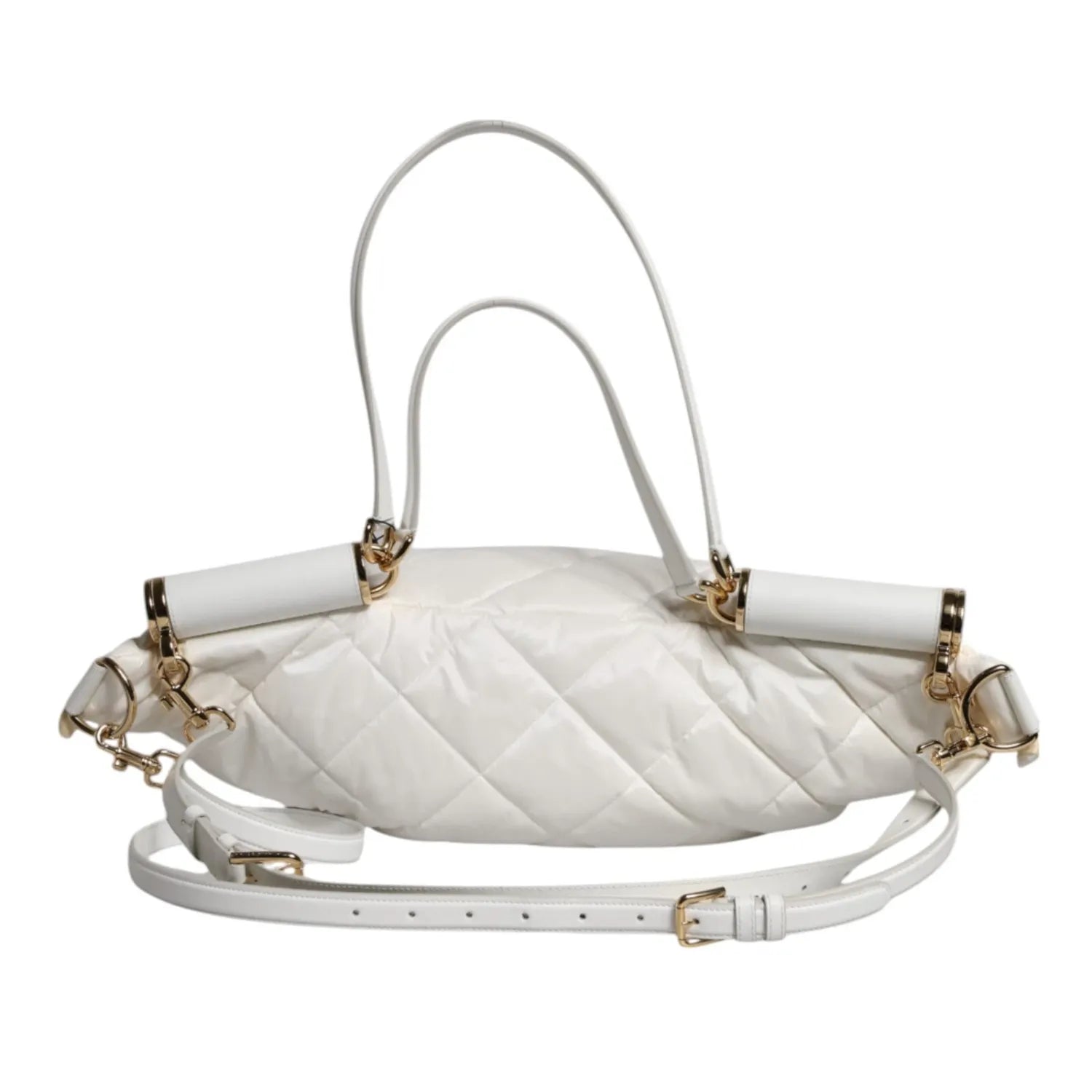 Front view with bag zipped and handles upright.