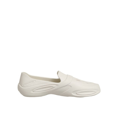 Dolce & Gabbana White Rubber Slides Low Top Sneakers Shoes with sleek slip-on design for streetwear styling.