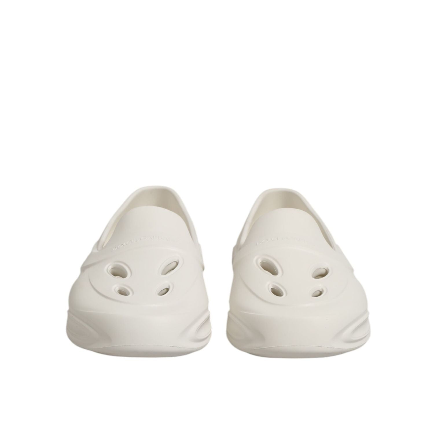 Dolce & Gabbana White Rubber Slides Low Top Sneakers Shoes