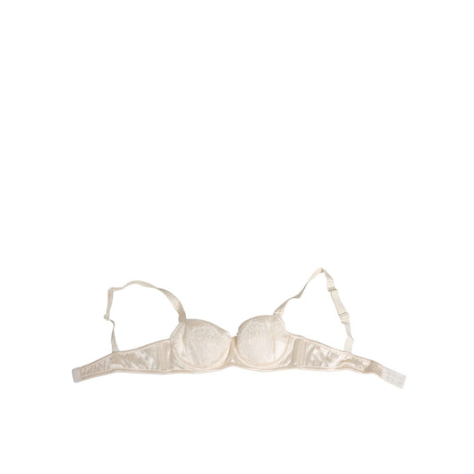 Dolce & Gabbana White Satin Lace Balconnet Lingerie Underwear elegant design.