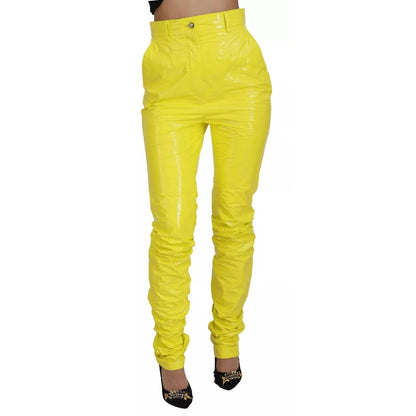 Dolce & Gabbana Yellow High Waist Skinny Women Trouser Pants