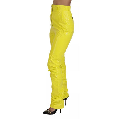 Dolce & Gabbana Yellow High Waist Skinny Women Trouser Pants