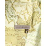 Dolce & Gabbana Yellow World Map Polyester Elastic Waistband Swimwear showcasing logo on printed material.