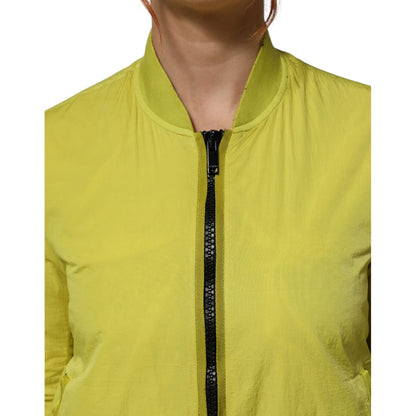 Dondup Yellow Polyamide Zipper Bomber Women’s Jacket