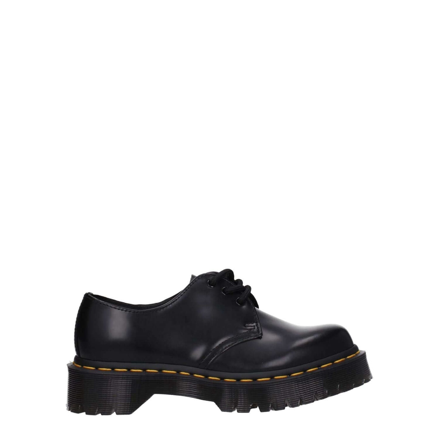Dr. Martens Black Leather Oxfords And Derbies, casual lace up shoes with rubber sole and round toe, heel height 3.5 cm.