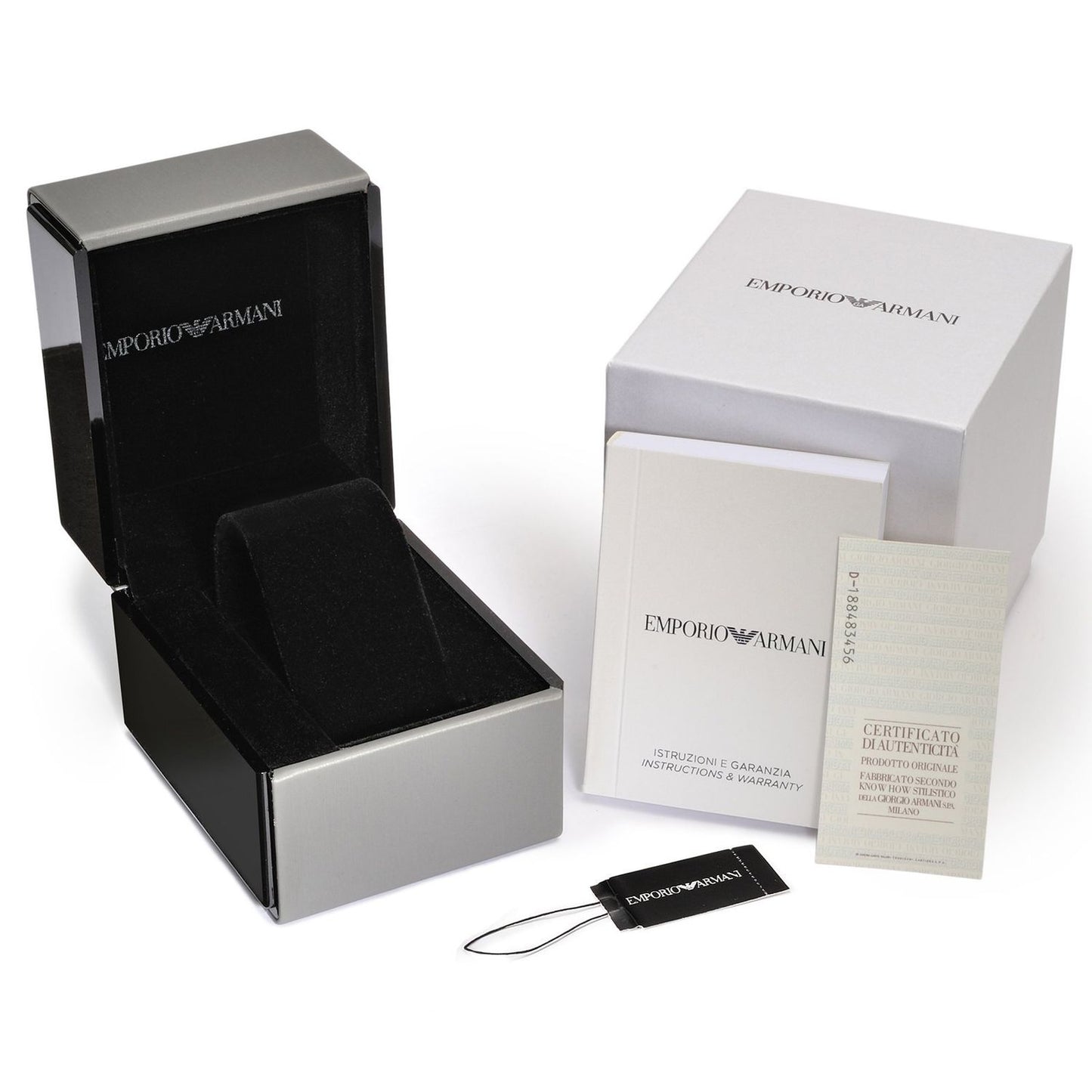 EMPORIO ARMANI MOD. AR11498 packaging and authentication documents
