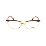Emilio Pucci Brown Plastic Frames for women, model EP2681250, sand brown color, measures 52/16/140 mm, stylish cat-eye design.