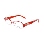 Emilio Pucci Orange Metal Frames for women with decorative temples, size: 53/18/135 mm, made of metal, vibrant orange color.