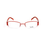 Emilio Pucci Orange Metal Frames with signature detail, women's glasses, 53/18/135mm dimensions, sleek and stylish eyewear design.