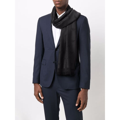 Emporio Armani Allover logo wool scarf Scarves Hats & Gloves