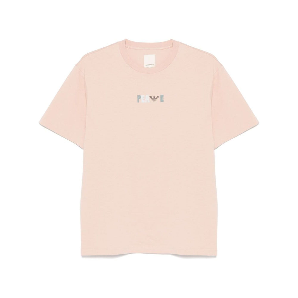 Emporio Armani T-shirts and Polos Beige Topwear