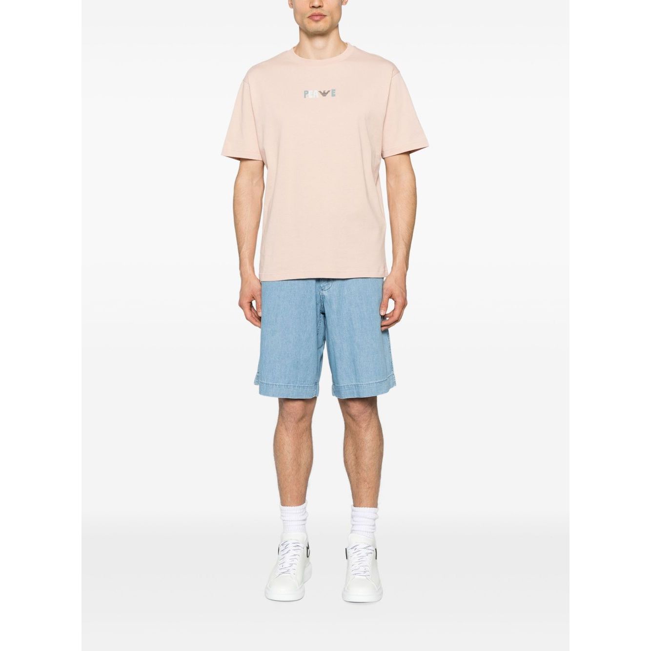 Emporio Armani T-shirts and Polos Beige Topwear