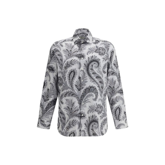 Etro Gray Cotton Pattern Shirt Etro