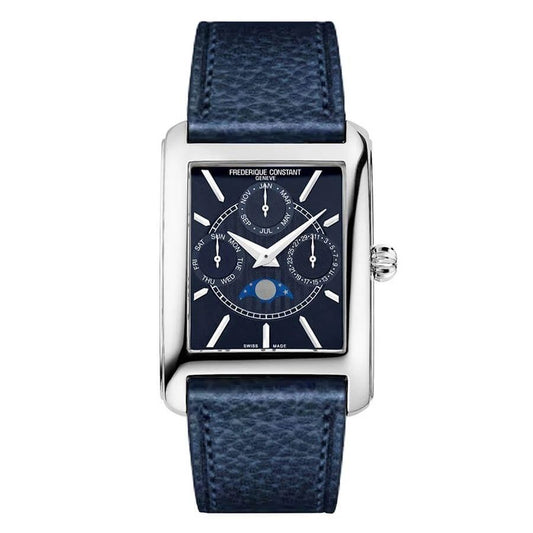 FREDERIQUE CONSTANT MOD. FC-265N4C6 watch with blue dial and leather strap, elegant design for luxury timekeeping