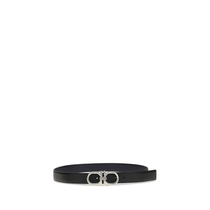 Ferragamo Black Calf Leather Bos Taurus Regular Belt