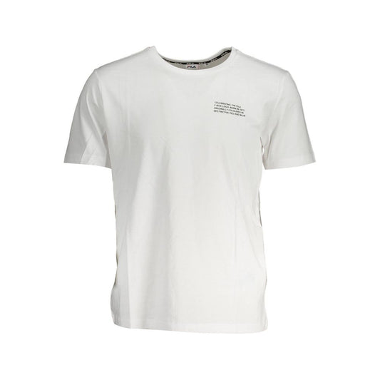 Fila White Cotton T-Shirt with short sleeves, crew neck, featuring a logo print, made from organic cotton, available in bi-pack, white/black.