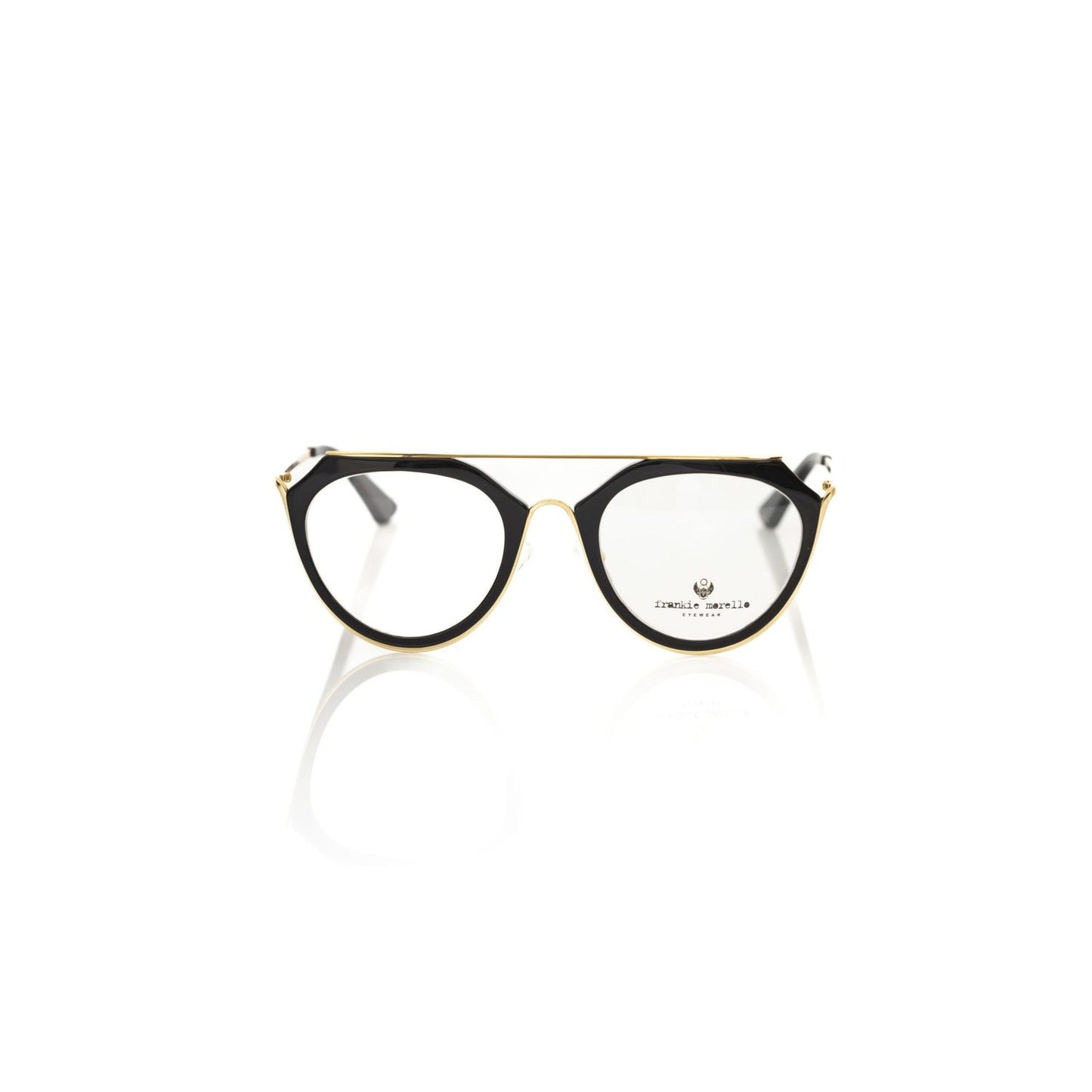 Frankie Morello Aviator-Style Chic Eyeglasses with Gold Accents