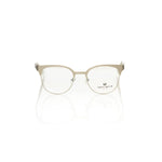 Frankie Morello Black Acetate Women's Frame with chic cat eye design, features black frame accented by white and transparent details.