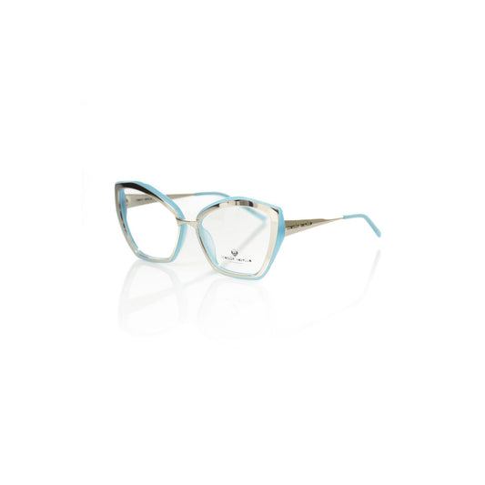 Frankie Morello Multicolor Acetate Women Frame in butterfly design with silver and Tiffany-inspired accents highlighting Italian craftsmanship.