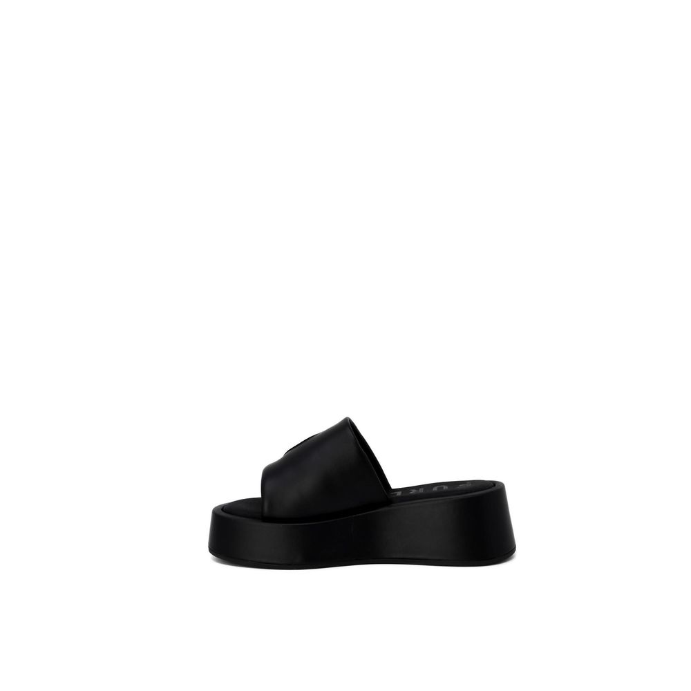 Furla Black Leather Slippers