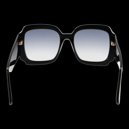 GCDS MOD. GD0015 5701B unisex sunglasses with black frame, stylish square lenses, and modern design, back view image.