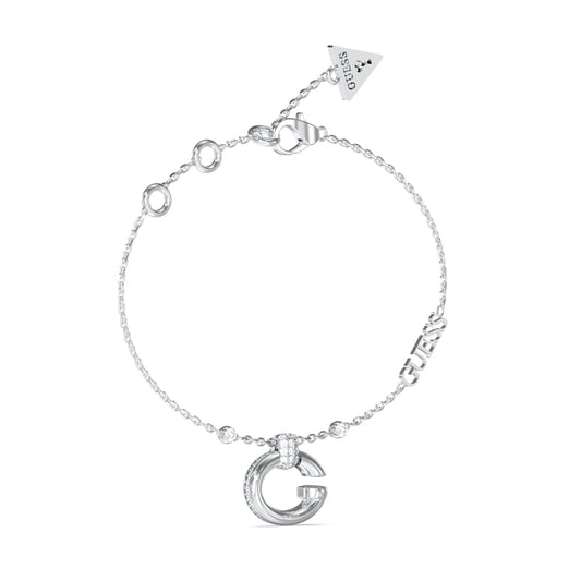 GUESS JEWELS JEWELRY Mod. JUBB04519JWRHS silver bracelet with G pendant