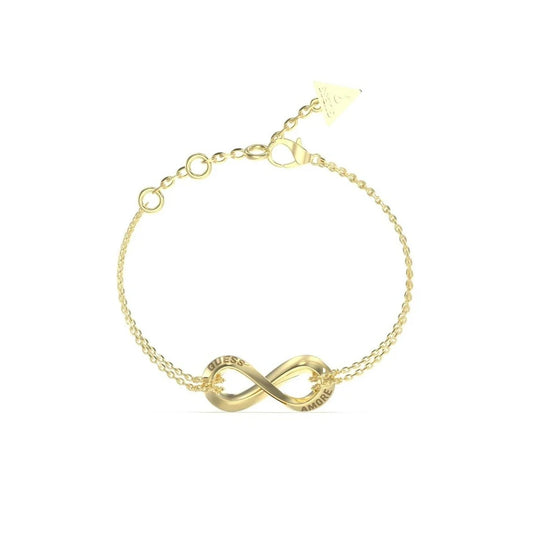 GUESS JEWELS JEWELRY Mod. JUBB05050JWYGS gold infinity bracelet with chain and triangle charm