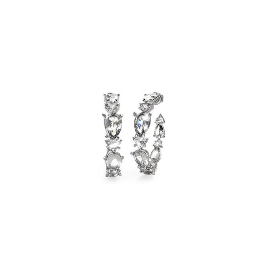 GUESS JEWELS JEWELRY Mod. JUBE04409JWRHT-U sparkling silver earrings with clear stones.