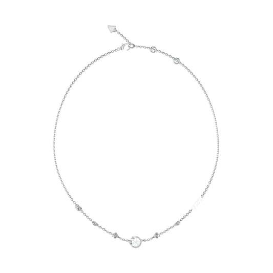 GUESS JEWELS JEWELRY Mod. JUBN05038JWRHT-U silver necklace with delicate chain and elegant design.