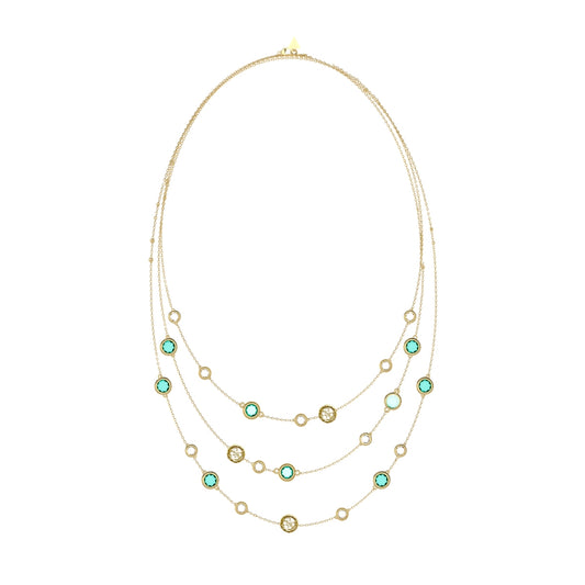 Elegant necklace from GUESS JEWELS JEWELRY Mod. JUBN05090JWYGAQT-U adorned with turquoise stones.