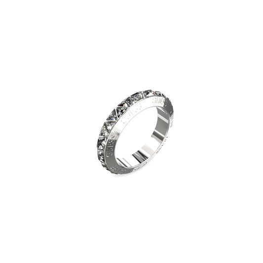 GUESS JEWELS JEWELRY Mod. JUBR04575JWRH54 silver ring with crystal accents