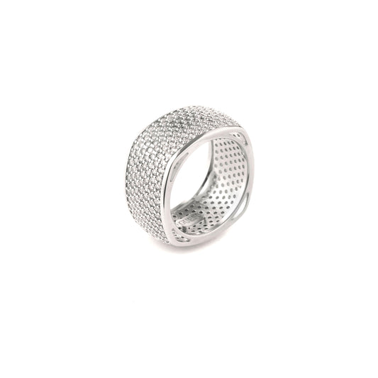GUESS JEWELS JEWELRY Mod. JUBR04674JWRH52 silver ring with textured design