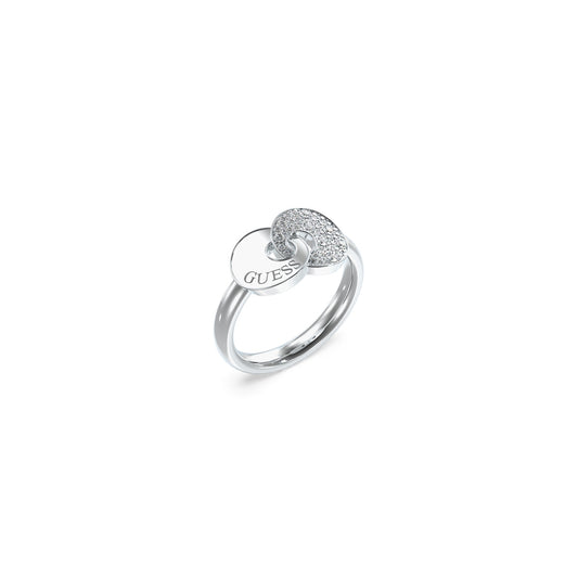 GUESS JEWELS JEWELRY Mod. JUBR05222JWRH54 silver ring with heart design