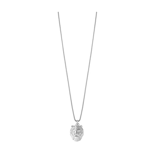 GUESS JEWELS JEWELRY Mod. JUMN01387JWSTT-U silver necklace with lion pendant