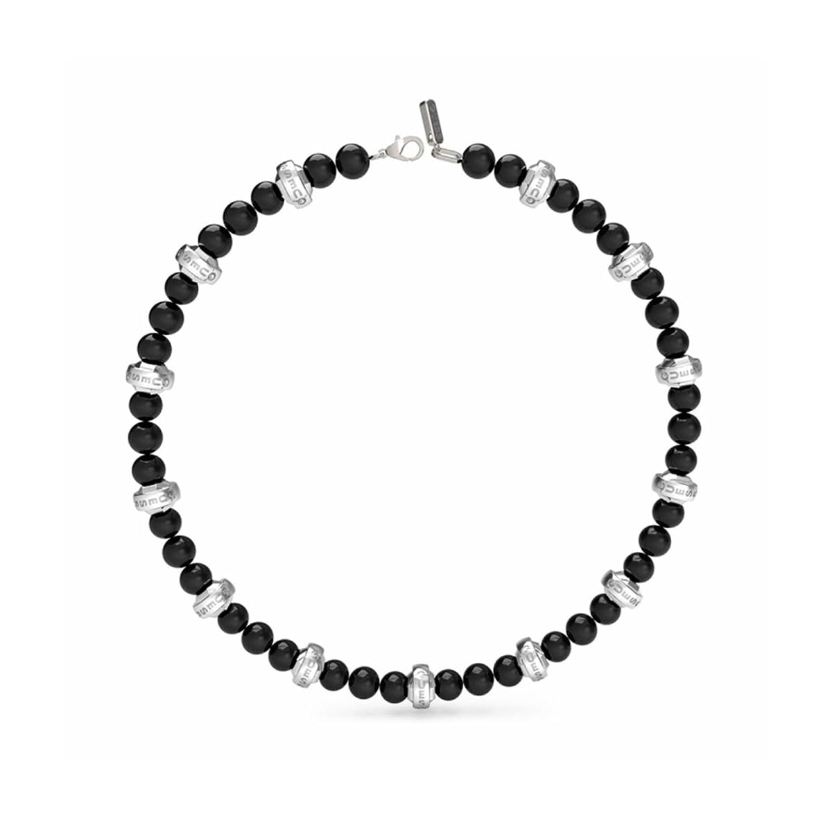 GUESS JEWELS JEWELRY Mod. JUMN04056JWSTBKT-U black beaded necklace with silver accents