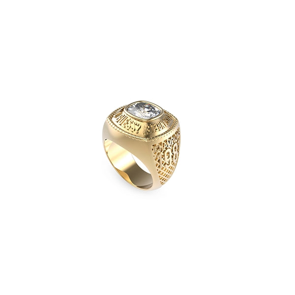 GUESS JEWELS JEWELRY Mod. JUMR01375JWYG66 gold ring with gemstone, intricate design
