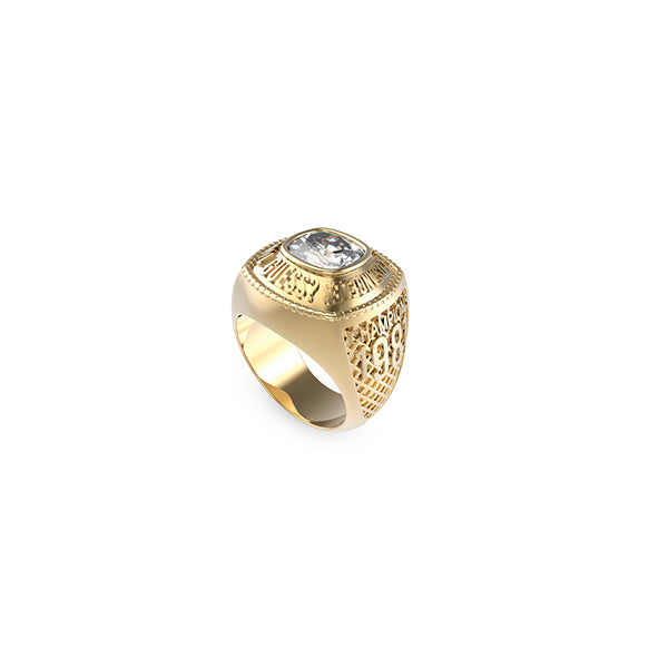 Gold ring with crystal stone designed by GUESS JEWELS JEWELRY Mod. JUMR01375JWYG66 for a stylish look.