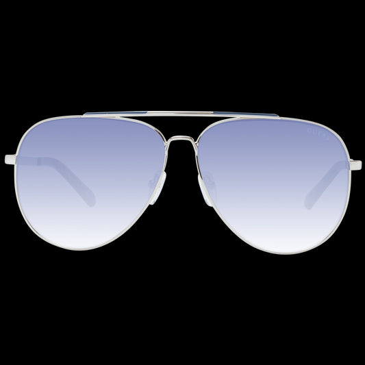 GUESS MOD. GU00059 6232W aviator sunglasses for gent with blue gradient lenses and silver frame