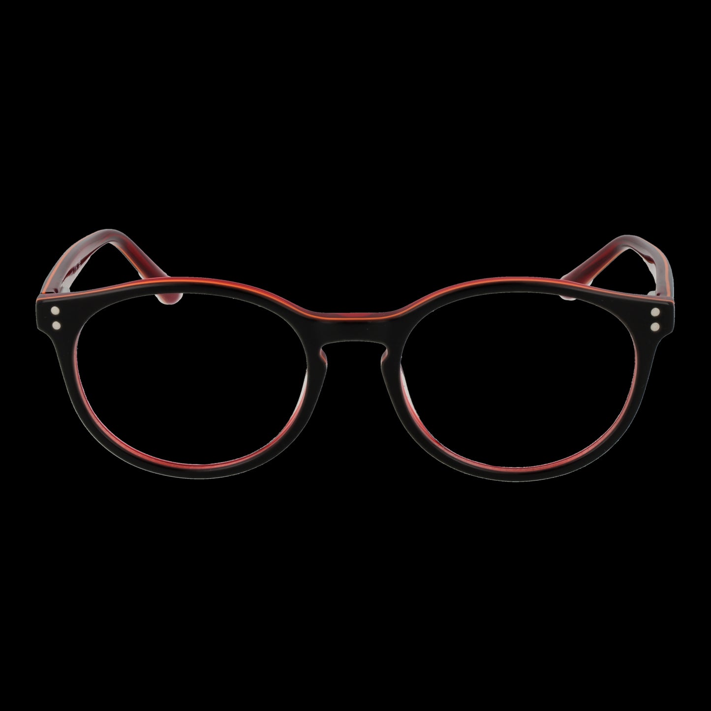 Black and red eyeglasses model GUESS MOD. GU8266 49005 on a black background